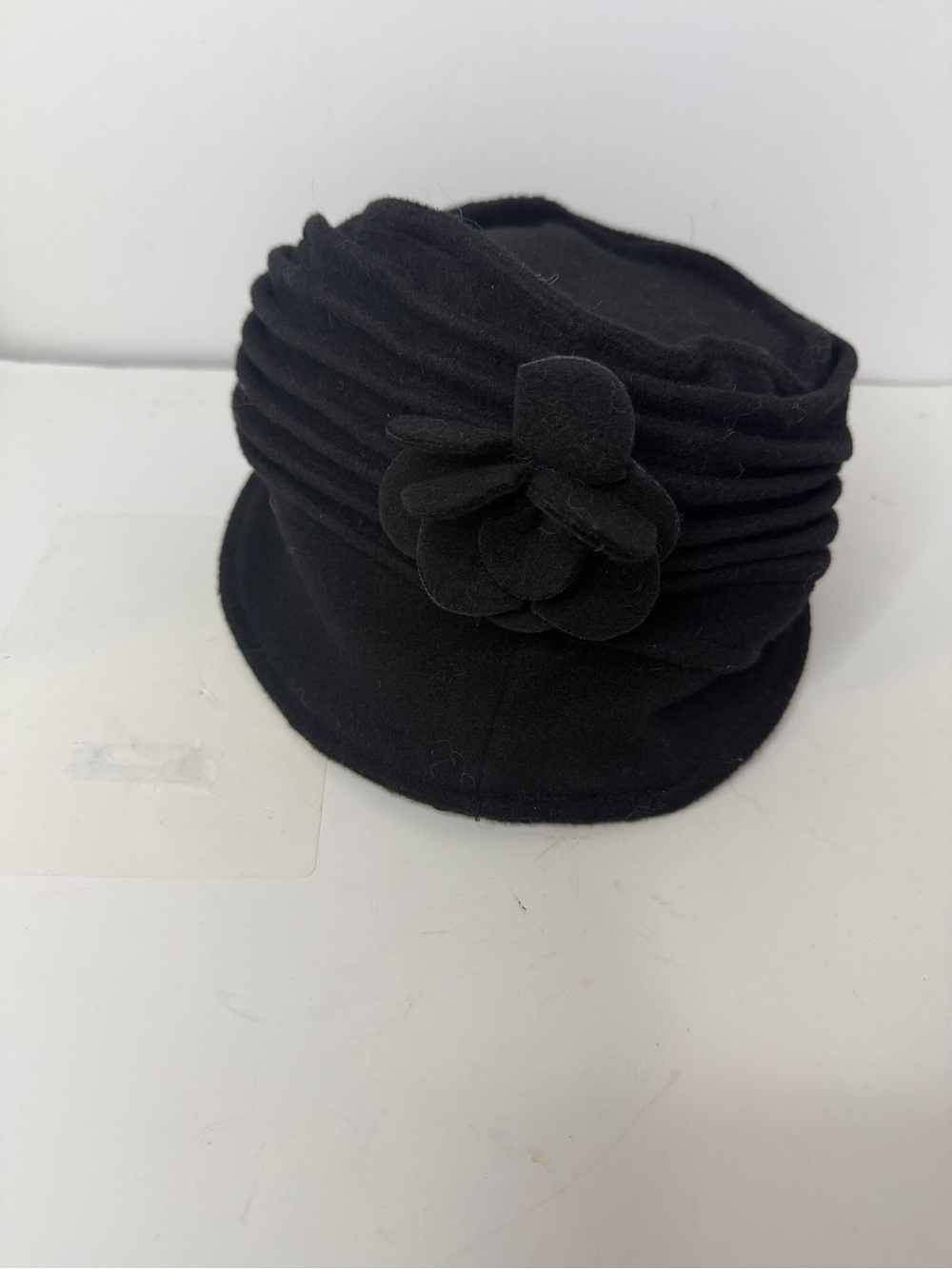 Magrid Hats Black Wool Floral Accent Women's Cap